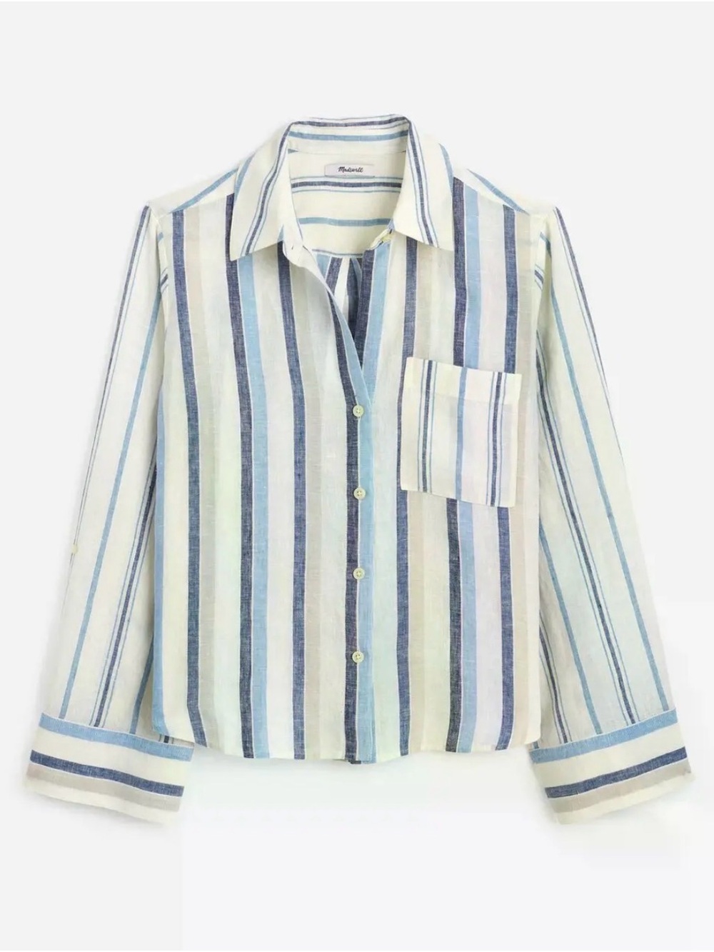 MADEWELL | Linen Striped Button-Down Shirt Clean Girl